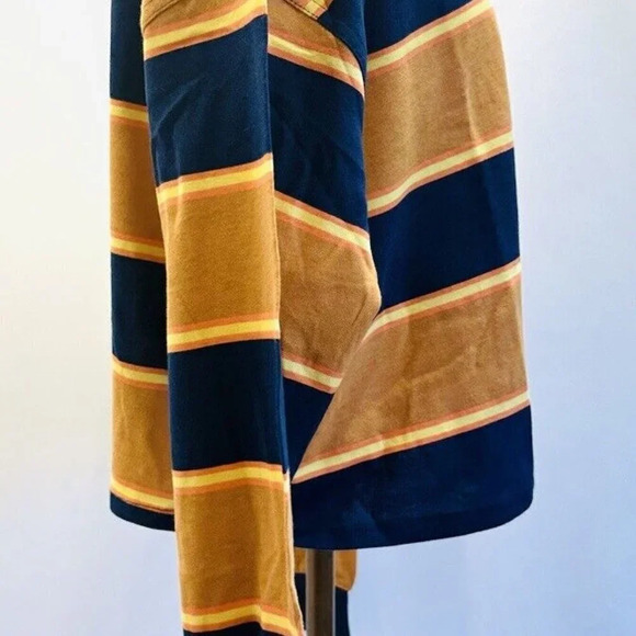 NWT SO Juniors Long Sleeve Pullover Collared Neck Striped Blue Shirt Size Large - Picture 10 of 13